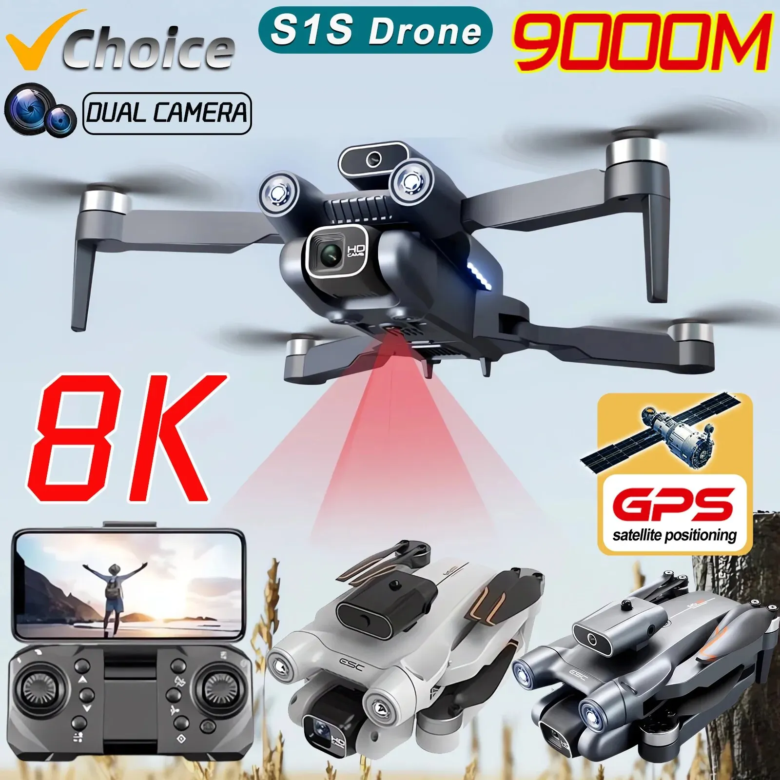 S1S Drone kamera GPS 5G 8K pro - Drone Gps Module ulasan dan harga